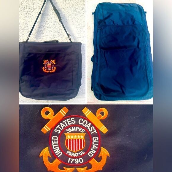 U.S Coast Guard Auxiliary Embroidered Logo Black Garment Bag - Picture 1 of 12